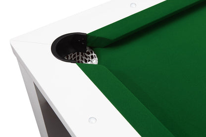 Angle de billard table de salle à manger Defaistre blanc et tapis vert