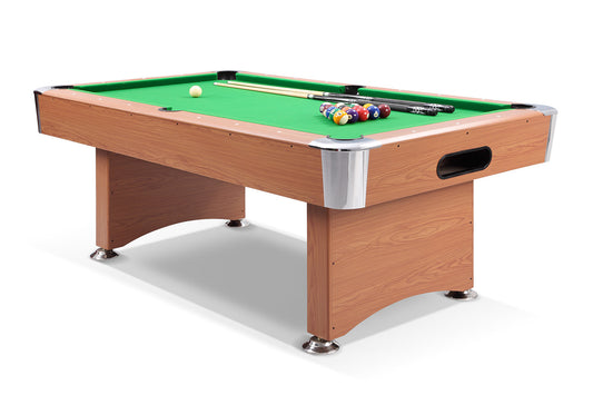 Table de billard américain en bois Defaistre Fédération tapis vert de profil